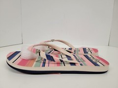 Pebbles VII Striped Roxy Flip Flop Sandals Youth Size 1 Shoes