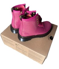 Dr. Martens Kid’s Boots 1460 Fuchsia-Silver-Gold Glitter NIB Size 12