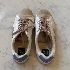 Veja Esplar Kids Leather Sneakers White Matcha Lavande 5 Youth Lace-Up Shoes