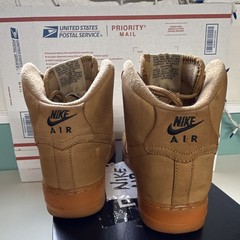 Nike Air Force 1 High Top Leather Sneaker Brown Kids 6.5Y EU 39