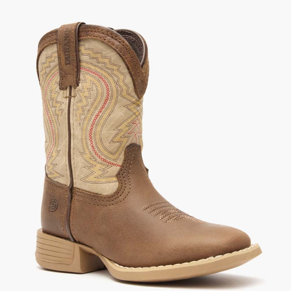 Durango® Lil‘ Rebel Pro™ Big Kids‘ Coffee and Bone Western Boot
