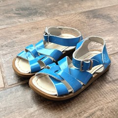 Salt Water by Hoy Toddler Original Shiny Waterproof Sandals, Turquoise, 7