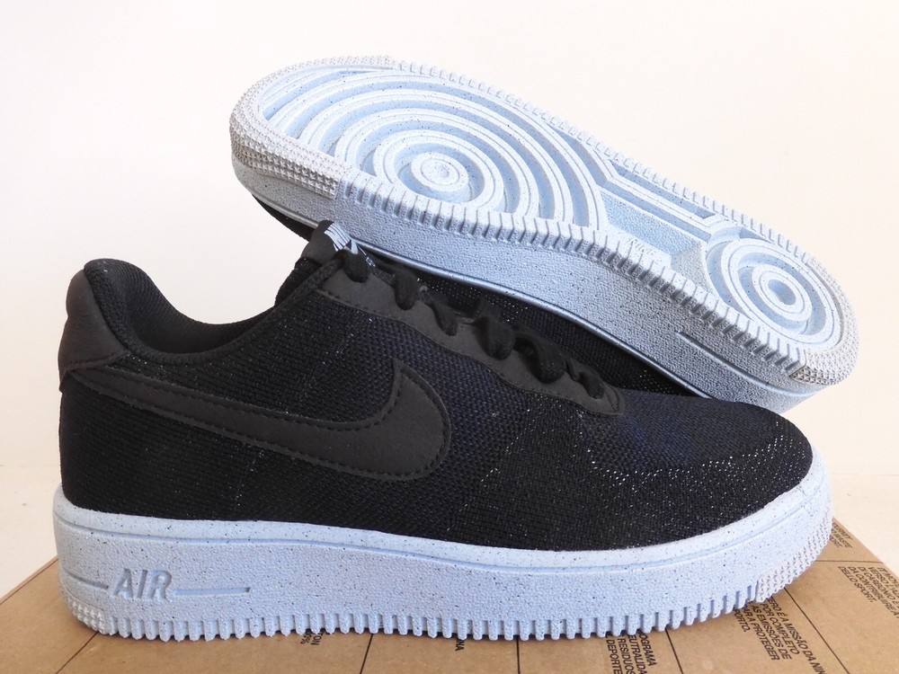 Nike Air Force 1 AF1 Flyknit (Gs) Black-Blue Sz 6Y [DH3375-001]
