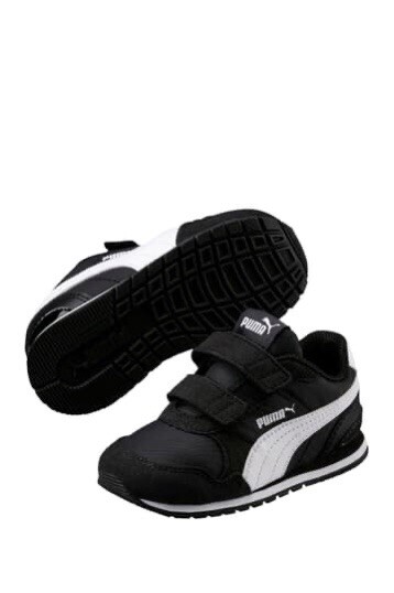 NEW Puma Black White Street Runner V2 Athletic Sneaker Kids boy girl 1.5 2.5 3