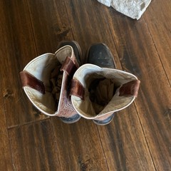 Anderson Bean Cowboy Boots Black Brown Size 2 Ostrich
