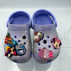 Crocs Classic 206992 Kid’s US 9 Clogs Lavender Glitter Sea Friends Ankle Strap