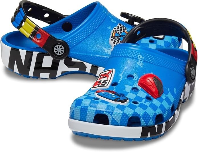 Crocs NASCAR Classic Clog Kids’ Clogs, Bright Cobalt, US Size 4 Big Kid Medium