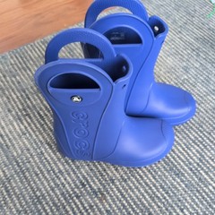 Crocs Kids Cerulean Blue Handle It Rain Boots US size 1 J1 Youth Big Kids