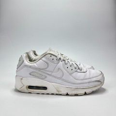 Nike Air Max 90 White Leather Athletic Shoes Sneakers CD6864-100 Youth Size 5.5