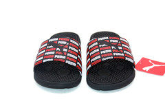 PUMA COOL CAT ECHO BX JR 383617-01 BLACK-HIGH RISK RED-WHITE BIG KIDS SLIDE