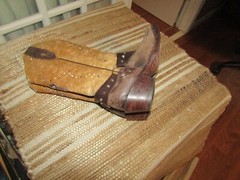 Mexico Brown Harness Leather Square Toe Western Cowgirl Boots Youth sz 4
