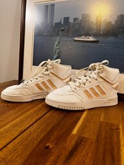 adidas Originals Drop Step White/Blush Junior Trainers, Size UK 4