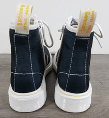 Doc Dr Martens DELANEY BLUE CLOTH Kids SIZE 1 Lace Up & ZIP BOOTS AW004 NWOT