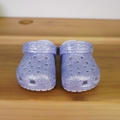 Crocs Classic Glitter Clog Toddler C6 Frosted Purple Sparkly Slip On Shoes