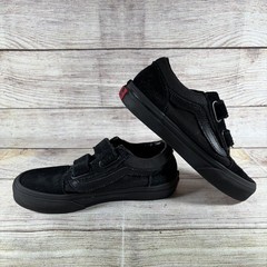 Vans Old Skool V Kids Black Hook & Loop Skate Shoes Sneakers US Kids 1.0
