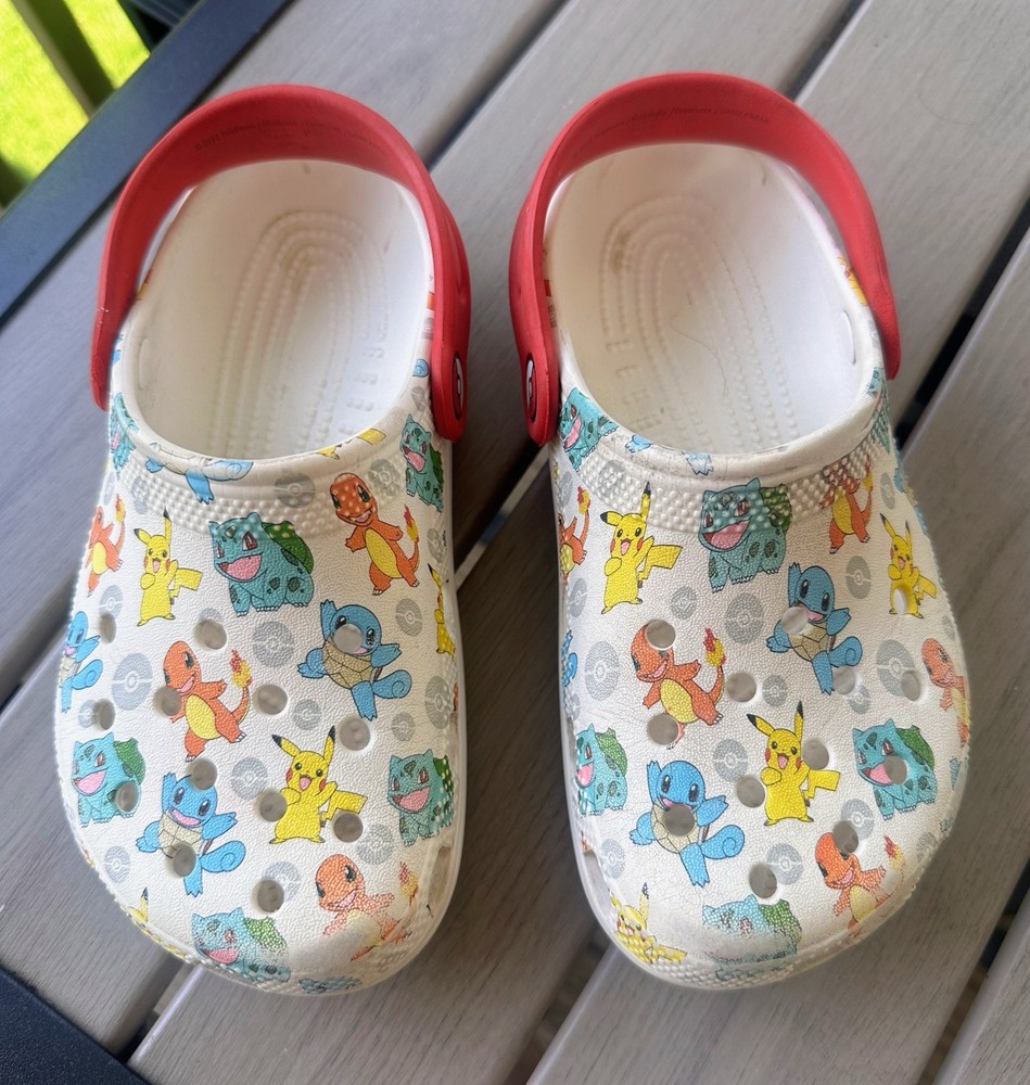 Crocs Classic Pokémon Clog – Kids – White / Multicolor Junior Size 1