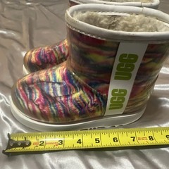 UGG Kids Multicolor Snow Boots Size 12 Faux Fur Lined Pull On Rubber Outsole