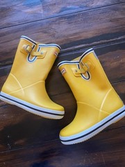 Hunter Yellow Waterproof Rubber Rain Boots Buckle Kids Size UK10 US11B/12G EU28