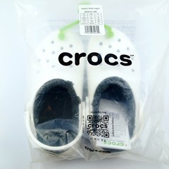 New Crocs Lined Clogs Kids Classic White/Grey US Size J1 Junior 1 Mod 207010