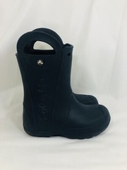 Croc’s Kids Boots Navy Blue Handle It Rain Boots Mud Slip On Size J2