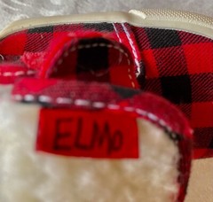 Sesame Street Elmo Sherpa Lined Red Buffalo Plaid Slippers Toddler Shoes Size 2W