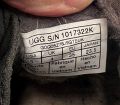 UGG Neumel II Boots Gray Brown Shearling US 5 Suede #1017322K Wool Insole