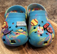 Crocs Kids size 13C Colorful CROCS Slides Clogs Jibbitz Charms