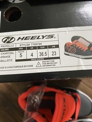 NWOB Heelys Authentic Propel 2.0 Wheeled Sneaker Shoe Youth US Sz5 Orange
