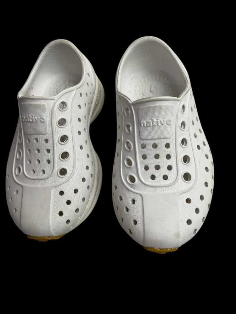 Native Kid’s Robbie Sugarlite Slip-On Shoe,Shell White/Mash Speckle Rubber Sz C6