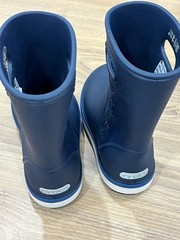 Blue Kids Crocs Pull Up Waterproof Rain Boots Youth Size US11 AUS11 kids Handles