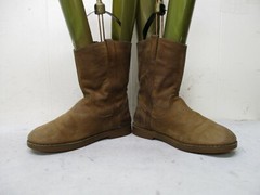 UGG Australia Brown Nubuck Leather Mid Calf Boots Youth Size 4 Style 1002069