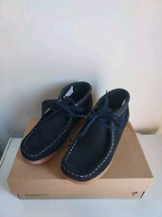 Clarks Kids Wallabee Boot Older Navy Combination Size 4 (Read Description)
