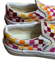 VANS Slip-On Checkerboard Multicolor Canvas Sneakers Kids US 12 Skate Shoes