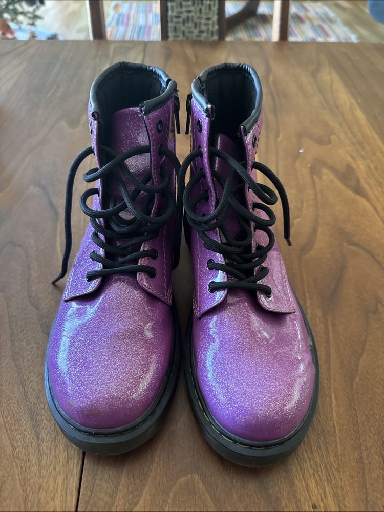 Children Dr. Martens Kid’s Collection 1460 J Size W5/M4 Fuscia Pink Sparkle