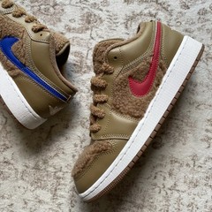 Jordan 1 Low Utility Teddy Bear Sneaker (GS) DO2233-264 Size 6.5Y
