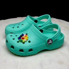 Crocs Classic Clogs Kids Toddler Size 9 Lagoon Green Slip On Shoes 206990