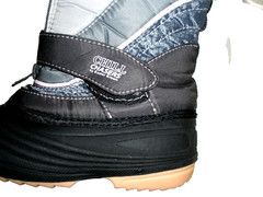 BUSTER BROWN CHILL CHASERS GRAY BLCK PINK RAIN SNOW DUCK STYLE BOOTS / LINERS 10