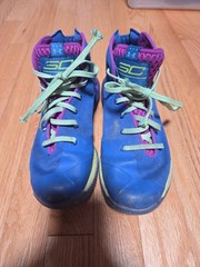 Under Armour Wardell SC Stephen Curry Size 5.5Y Sneakers Blue Green Purple Shoes