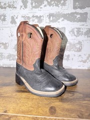 New – Old West BSC1810 BSY1810 Kids Calf Leather Square Toe Western Boot Tan
