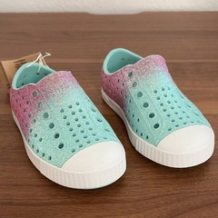 Native Shoes Jefferson Bling Glitter Slip-On Unisex Kids US 7 EU 23 Blue Pink