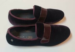 NIB Beautiful Designer MANUELA DE JUAN Burgundy Velvet Shoes Size 34 SPAIN