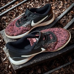 Nike Flex Contact TD Youth Size 1Y Black Pink Running Shoes Sneakers 917938-001