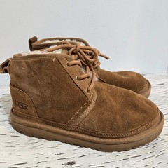 UGG Neumel II Kids Size US 3 / 35 Chestnut Suede Chukka Boots Lace-Up 1017320K
