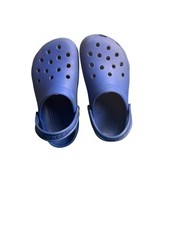 Crocs Classic Clogs Kids Shoes Solid Blue color with the Iconic logo J1 Pre-Lov