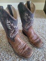 Cody James BBSC1910 Leather Western Boots Brown Black Kids Size 2.0 Embroider…