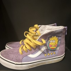 VANS x The Simpsons Sk8-Hi Lisa Simpson Kids US 3 Purple/Yellow High Top