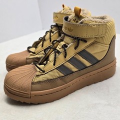 Adidas Superstar Winter Boots Mesa Brown Shell Toe Faux Fur Lined Kids Size 1