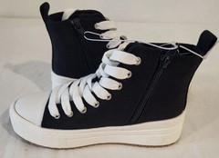 Art Class Kids Blakely High-Top Side Zip Fashion School Sneakers Black 1 NWT