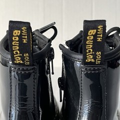 Dr. Martens Zavala J Combat Boots Patent Leather Zip Closure Unisex Kids Size 11