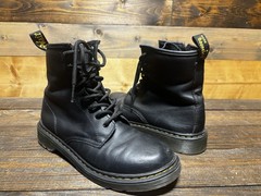 Dr. Martens Boots Youth Size 5 Black 1460 Y Leather Combat Zip Lace Up Ankle